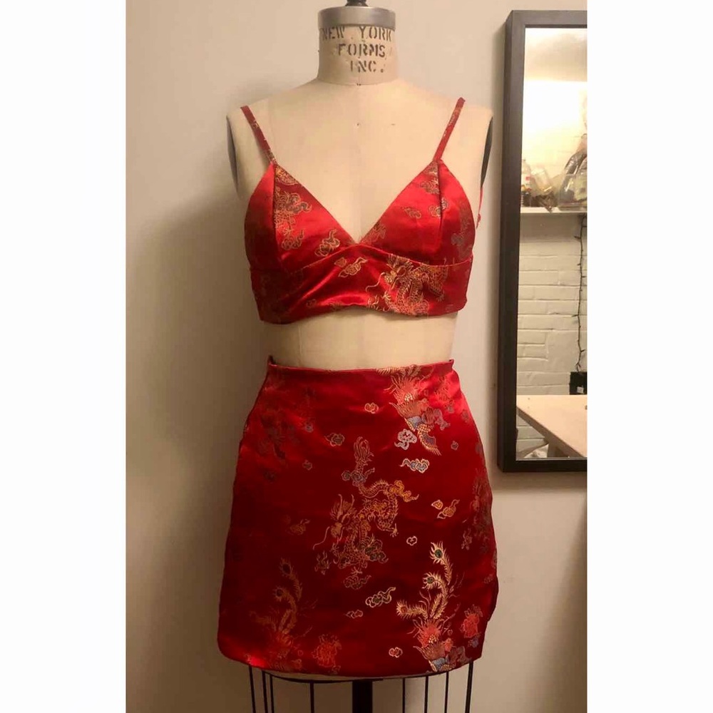 O Mighty Red Top and Skirt Set